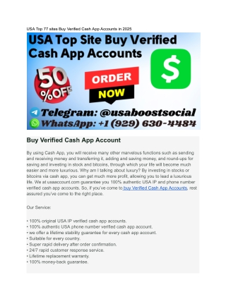 USA Top 77 sites Buy Verified Cash App Accounts in 2025