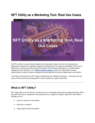 NFT Utility as a Marketing Tool_ Real Use Cases