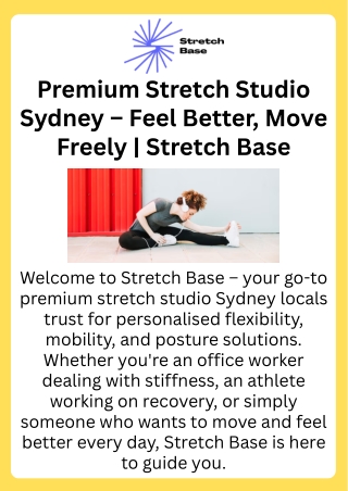 Premium Stretch Studio Sydney – Feel Better, Move Freely
