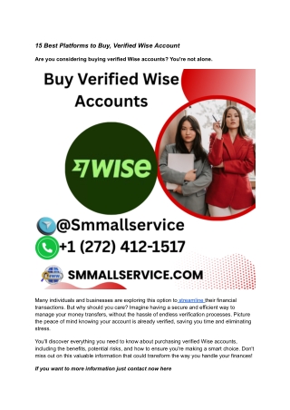 15 Best Platforms to Buy, Verified Wise Account
