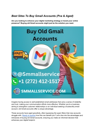 Best Sites To Buy Gmail Accounts (Pva & Aged)