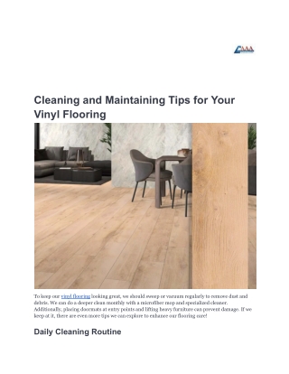Cleaning and Maintaining Tips for Your Vinyl Flooring-AAADistributor