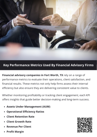 Key Performance Metrics Used By Financial Advisory Firms