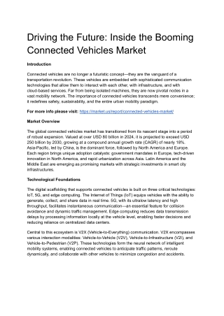 Driving the Future: Inside the Booming Connected Vehicles Market