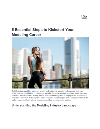 5 Essential Steps to Kickstart Your Modeling Career-USAModels