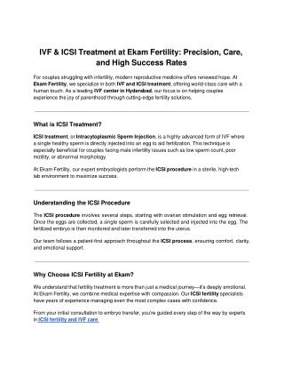 IVF & ICSI Treatment at Ekam Fertility_ Precision, Care, and High Success Rates