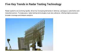Five Key Trends in Radar Testing Technology (2)