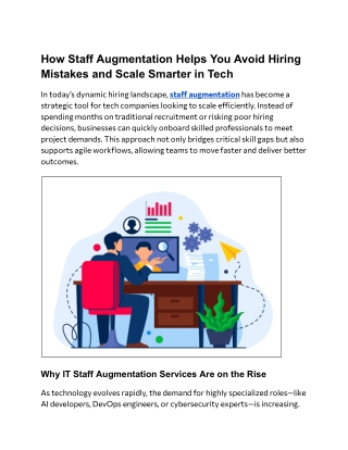 how staff augmentation helps you avoid hiring
