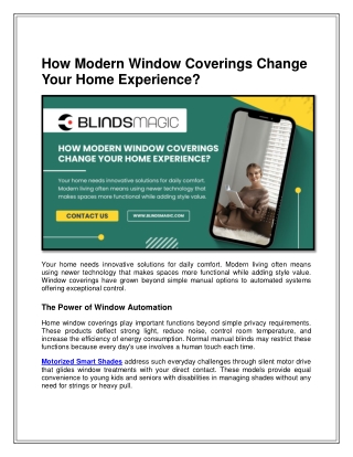 How Modern Window Coverings Change Your Home Experience