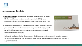 Indoramine Tablets - Brown &amp; Burk