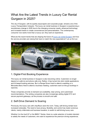 What Are the Latest Trends in Luxury Car Rental Gurgaon in 2025_