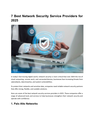 7 Best Network Security Service Providers for 2025