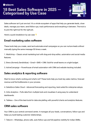 Sales Software