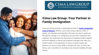 Cima Law Group Your Partner in Family Immigration