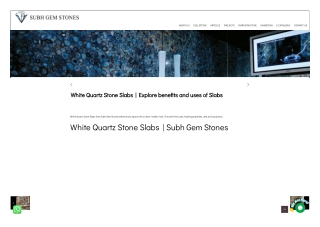 White Quartz Stone Slabs | Subh Gem Stones
