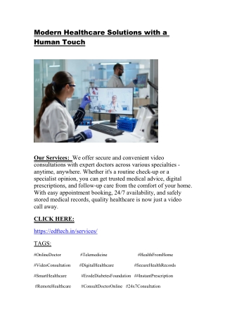 Modern Healthcare Solutions with a Human Touch
