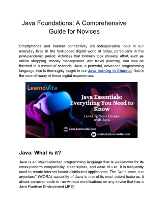 java foundations a comprehensive guide for novices