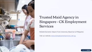 Trusted Maid Agency in Singapore - CK Employment Services