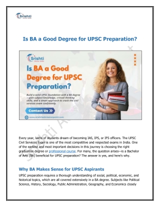Is BA a Good Degree for UPSC Preparation
