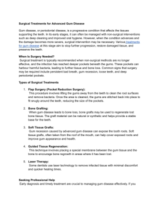 Surgical Treatments for Advanced Gum Disease