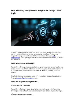 one website every screen responsive design done