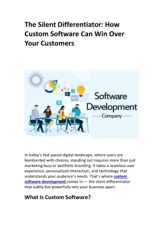 the silent differentiator how custom software