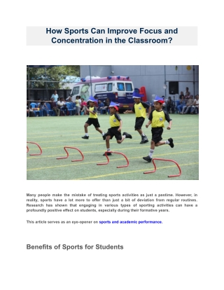 how sports can improve focus and concentration