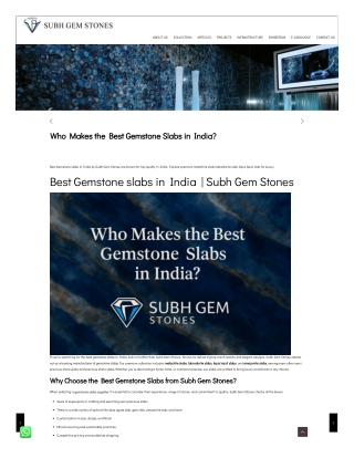 Who Makes the Best Gemstone Slabs in India