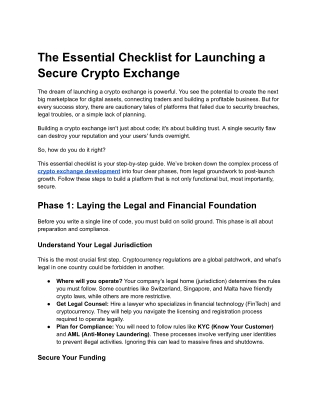 The Essential Checklist for Launching a Secure Crypto Exchange