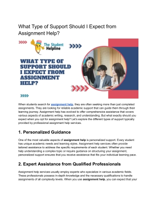 What Type of Support Should I Expect from Assignment Help