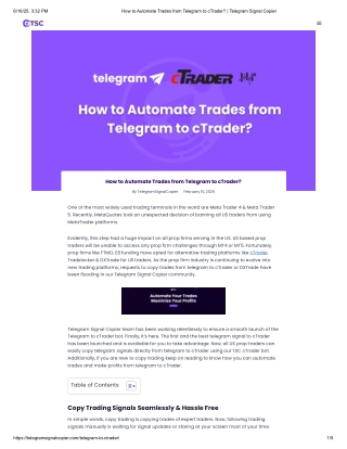 How to Automate Trades from Telegram to cTrader pdf Telegram Signal Copier