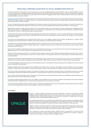Harnessing Confidential Agentic RAG for Secure, Intelligent Data Retrieval