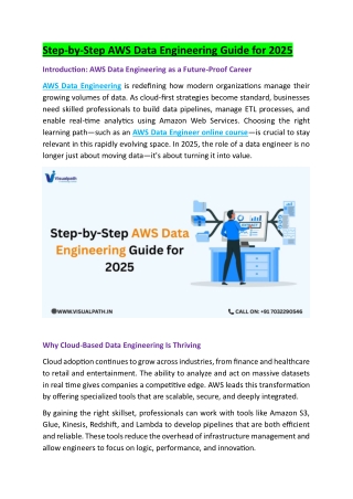 AWS Data Engineering training - Data Engineering course in Hyderabad