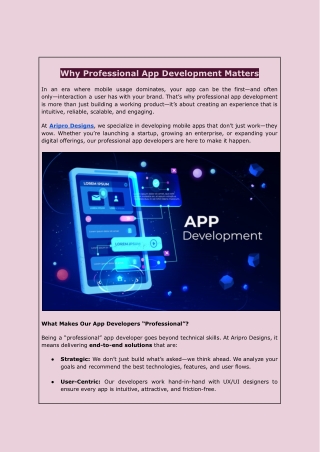 Professional App Developers: Turning Ideas into Intuitive Mobile Experiences