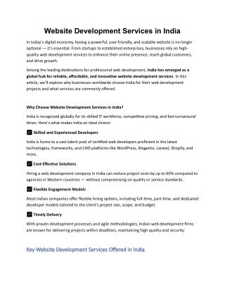 Website Development Services in India