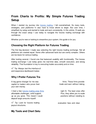 from charts to profits my simple futures trading