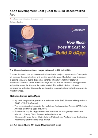 Cost To Build A dApp: A Complete Guide for Startups and Enterprises