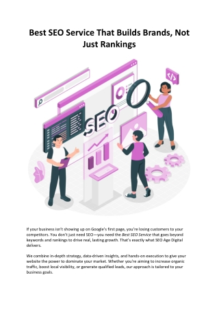 Best SEO Service That Builds Brands, Not Just Rankings
