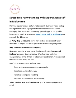 stress free party planning with expert event