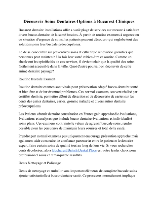 Avancé Cosmétiques la Dentisterie, Soins Dentaires Services à Bucarest, Roumanie