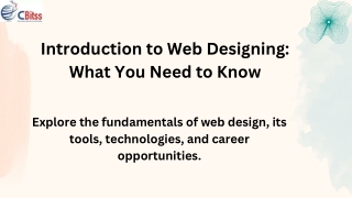 Introduction to Web Designing What You Need to Know