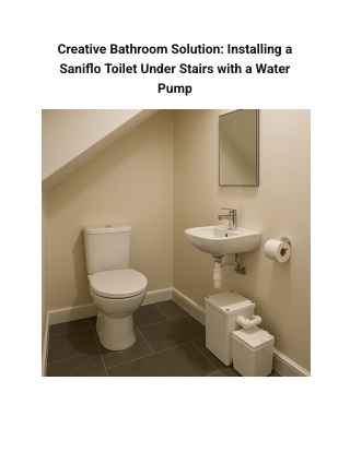 Creative Bathroom Solution_ Installing a Saniflo Toilet Under Stairs with a Water Pump