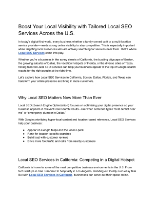 boost your local visibility with tailored local