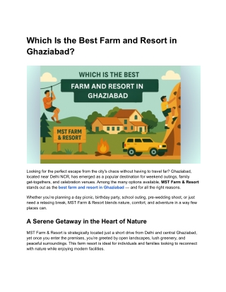 Which Is the Best Farm and Resort in Ghaziabad