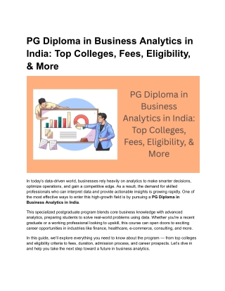 PG Diploma in Business Analytics in India_ Top Colleges, Fees, Eligibility, & More