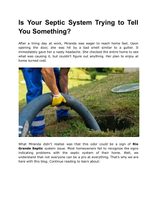 Is Your Septic System Trying to Tell You Something_