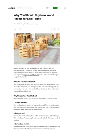 Why You Should Buy New Wood Pallets for Sale Today