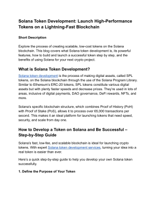 Solana Token Development_ Launch High-Performance Tokens on a Lightning-Fast Blockchain
