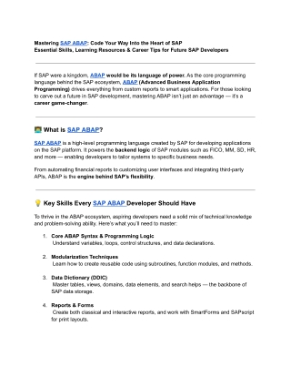 Mastering SAP ABAP_ Code Your Way Into the Heart of SAP