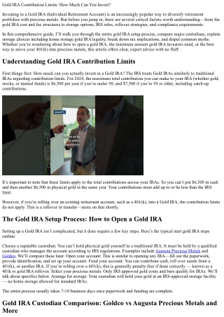 Gold IRA Contribution Limits: How Much Can You Invest?